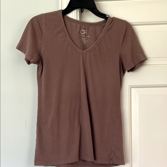 Granola Brown V-Neck Top Size Small - Picture 1 of 4